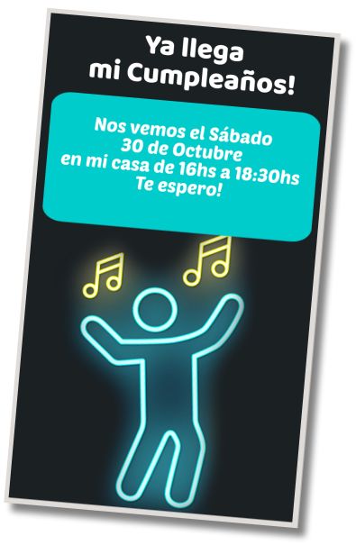 Invitación de cumpleaños personalizada gratis Baile de Cumpleaños Fluo