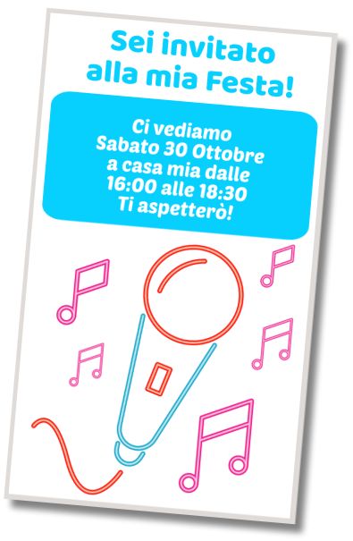 Invito di compleanno personalizzato gratis Festa Karaoke