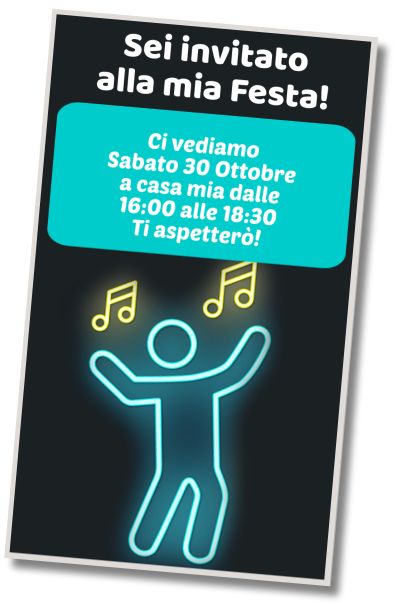 Invito di compleanno personalizzato gratis Ballo di Compleanno Fluo