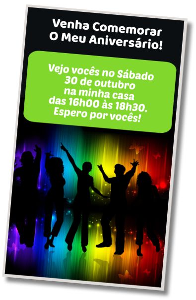Convite de aniversário personalizado grátis Festa Temática Brilhante