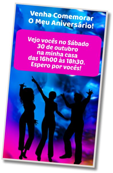 Convite de aniversário personalizado grátis Festa Fluo