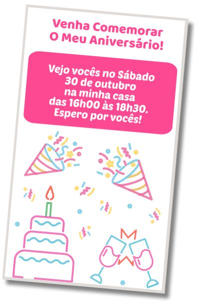 Convite de aniversário personalizado grátis Comemoração de Aniversário de Néon