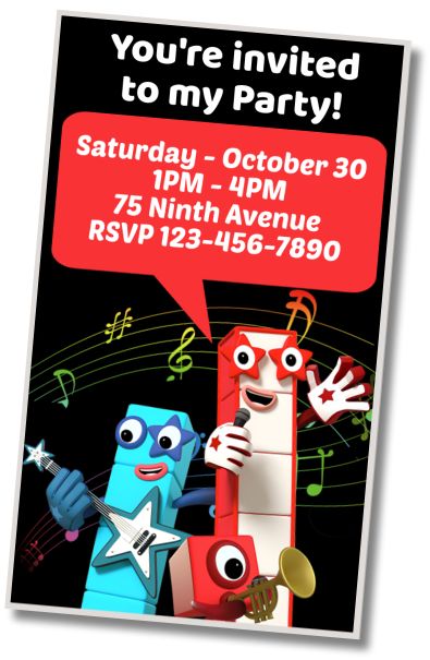 Make Virtual Invitation Birthday Theme Numberblocks