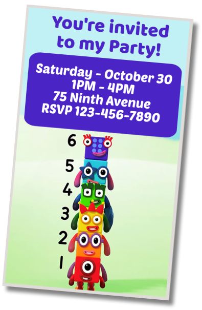Free personalized birthday invitation Birthday Greeting Numberblocks