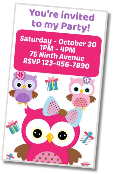 Free personalized birthday invitation Little Owls Birthday