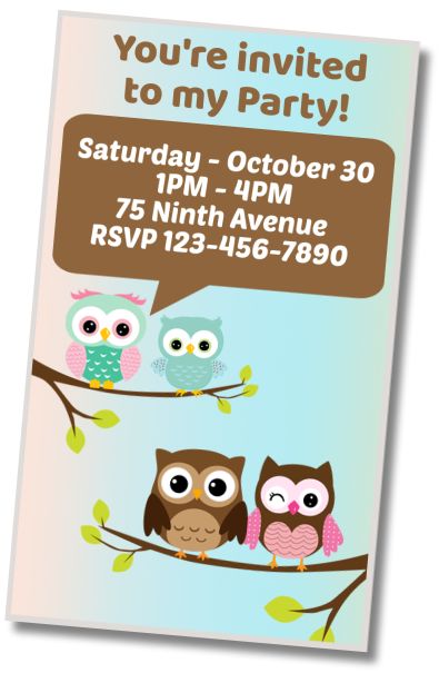 Make Virtual Invitation Owl Costume Party