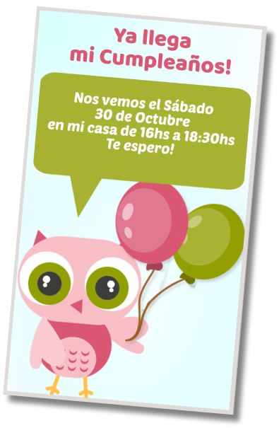 Hacer Invitación Virtual Fiesta temática Buhitos