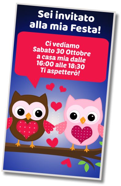 Invito Compleanno Auguri di Compleanno Gufi