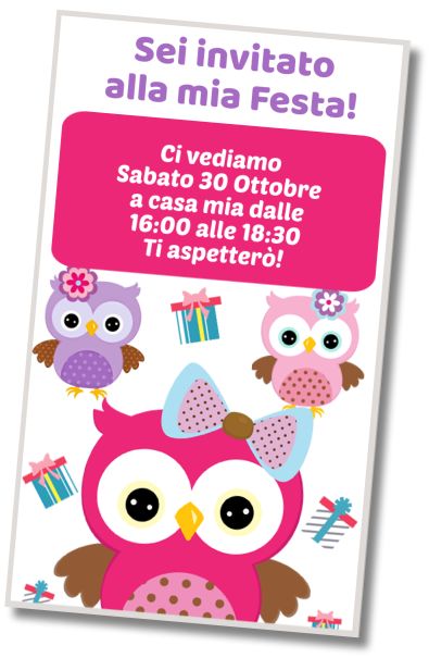 Invito Compleanno Compleanno di Gufi