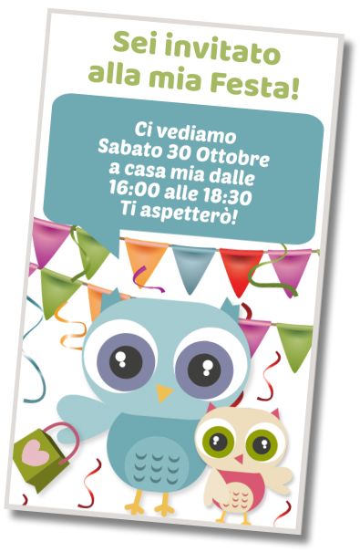Invito Compleanno Festa del Primo anno del Gufo
