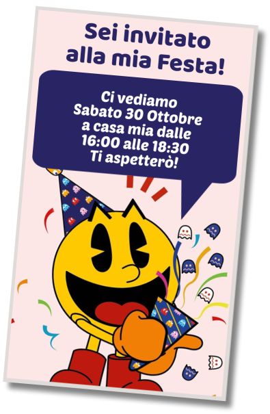 Invito di compleanno personalizzato gratuito Festa a Tema PACMAN