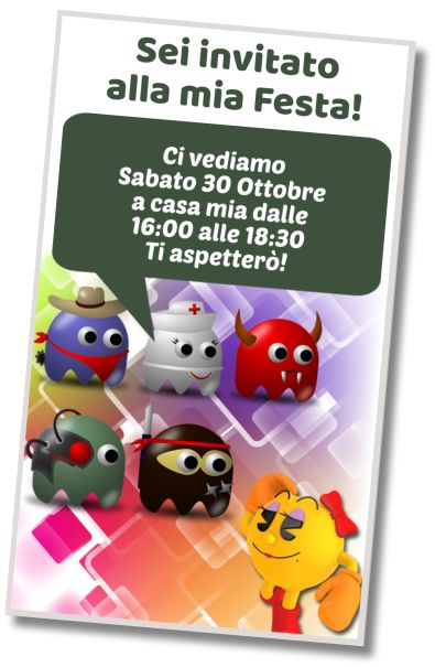 Invito di compleanno personalizzato gratuito Festa in Costume di Pac-Man