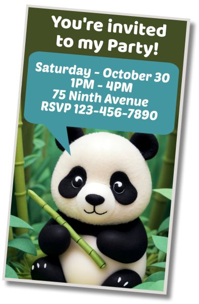 Free personalized birthday invitation Panda Bear Baby Shower