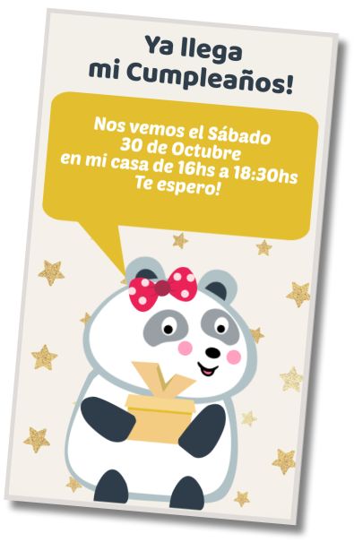 Invitación de cumpleaños personalizada gratis Primer Cumpleaños Osita Panda