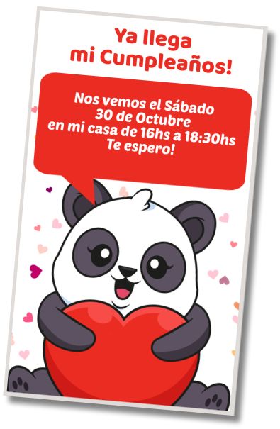 Invitación de cumpleaños personalizada gratis Cumpleaños Temático Oso Panda