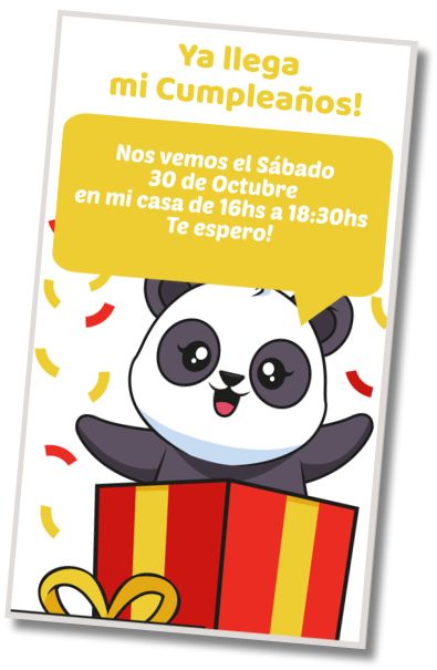 Invitación de cumpleaños personalizada gratis Fiesta de Cumpleaños Panda