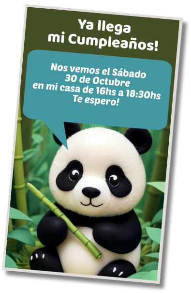 Hacer Invitación Virtual Baby Shower Oso Panda