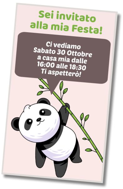 Invito Compleanno Compleanno dell'orso Panda