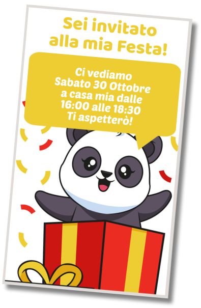 Invito di compleanno personalizzato gratuito Festa di Compleanno del Panda