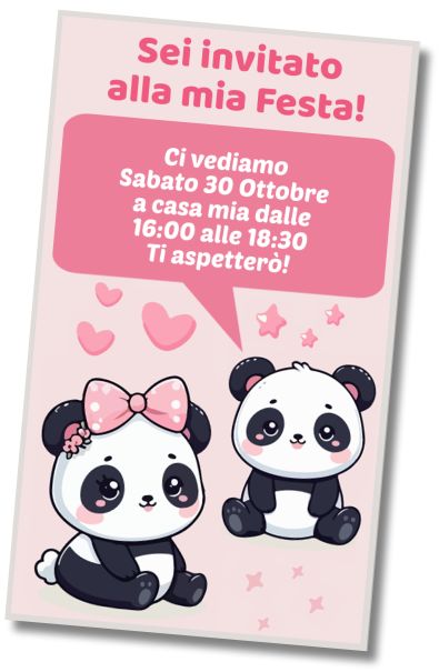 Invito Compleanno Compleanno dell'orso Panda