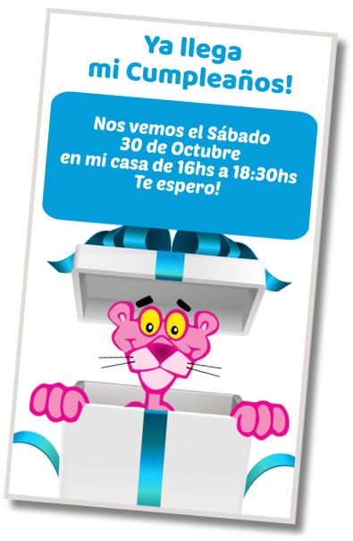 Hacer Invitación Virtual Cumpleaños Sorpresa Pantera Rosa