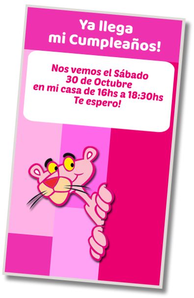 Hacer Invitación Virtual Cumpleaños La Pantera Rosa