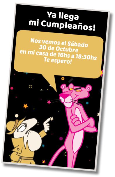 Hacer Invitación Virtual Fiesta de Piscina Pantera Rosa