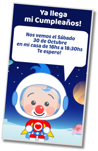 Invitación de cumpleaños personalizada gratis Plim Plim Fiesta Sorpresa