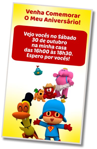 Faça um Convite Virtual Festa à fantasia de Pocoyo