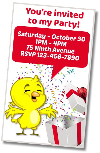 Make Virtual Invitation Pollito Amarillito Surprise Birthday Party