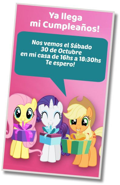 Hacer Invitación Virtual Feliz Cumpleaños Mi Pequeño Pony
