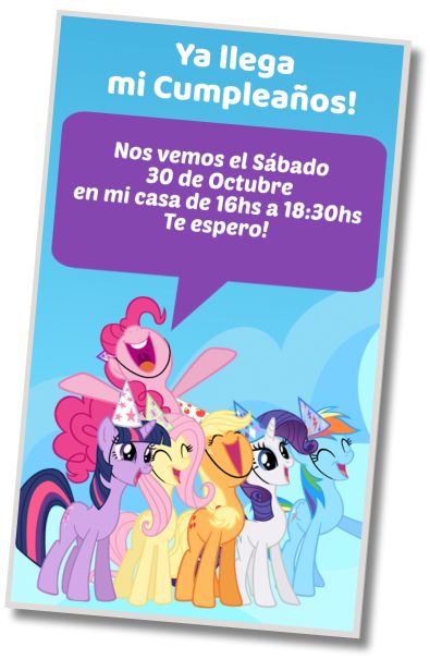 Hacer Invitación Virtual Cumpleaños Mi Pequeño Pony