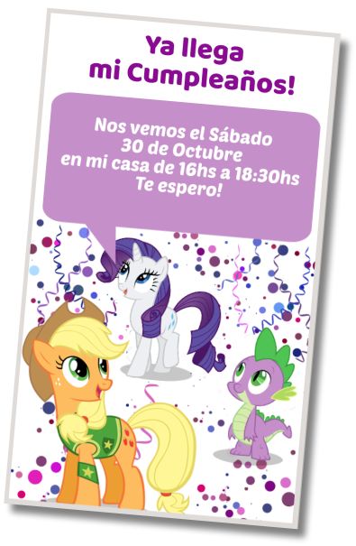 Hacer Invitación Virtual Fiesta de Disfraces Mi Pequeño Pony