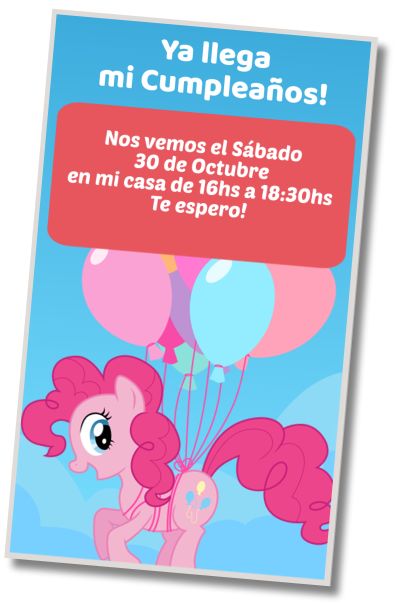 Invitación de cumpleaños personalizada gratis Fiesta de Cumpleaños Mi Pequeño Pony