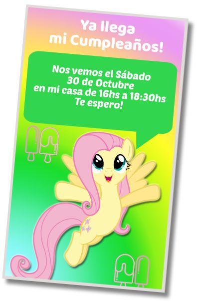 Hacer Invitación Virtual Fiesta de Helados Mi Pequeño Pony