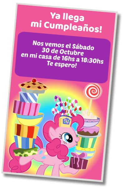 Hacer Invitación Virtual Cumpleaños Temático Mi Pequeño Pony
