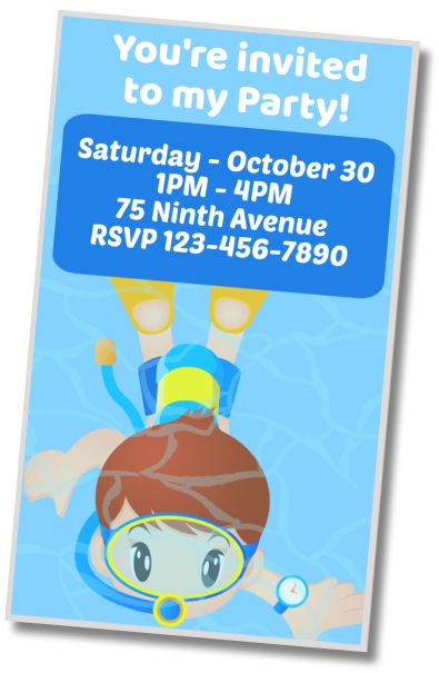 Free personalized birthday invitation Pool Party