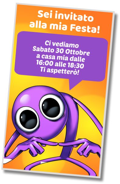 Invito di compleanno personalizzato gratuito Festa dei Videogiochi Rainbow Friends