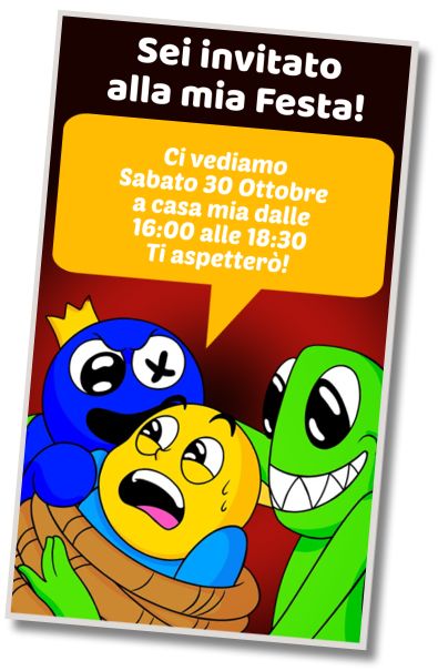 Invito di compleanno personalizzato gratuito Pool Party Rainbow Friends