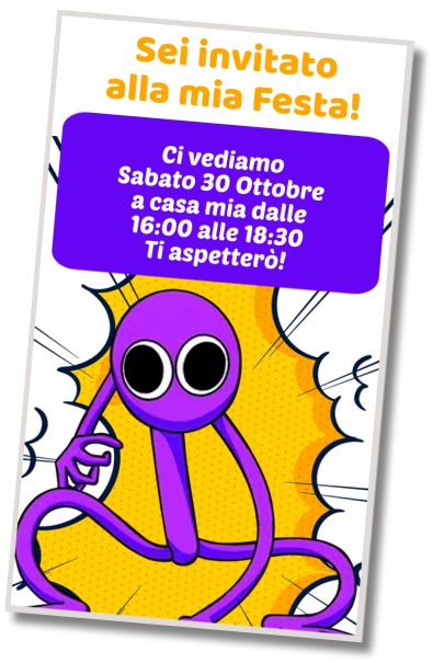 Invito di compleanno personalizzato gratuito Festa di Compleanno Rainbow Friends