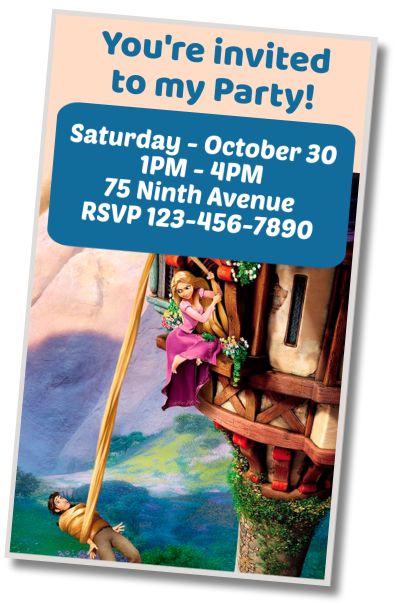 Free personalized birthday invitation Tangled Birthday