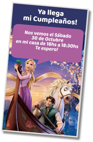 Invitación de cumpleaños personalizada gratis Cumpleaños Rapunzel