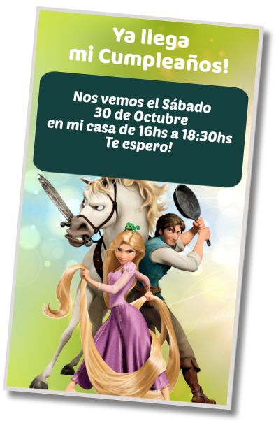 Invitación de cumpleaños personalizada gratis Cumpleaños Sorpresa Rapunzel