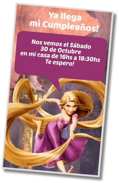 Invitación de cumpleaños personalizada gratis Fiesta en la Piscina Rapunzel