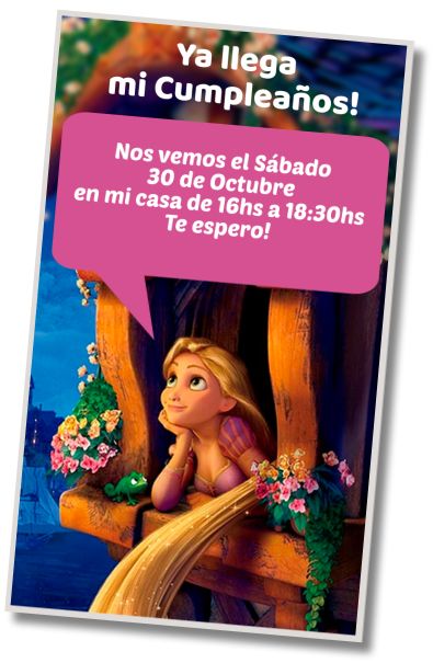 Invitación de cumpleaños personalizada gratis Fiesta de Videojuegos Rapunzel