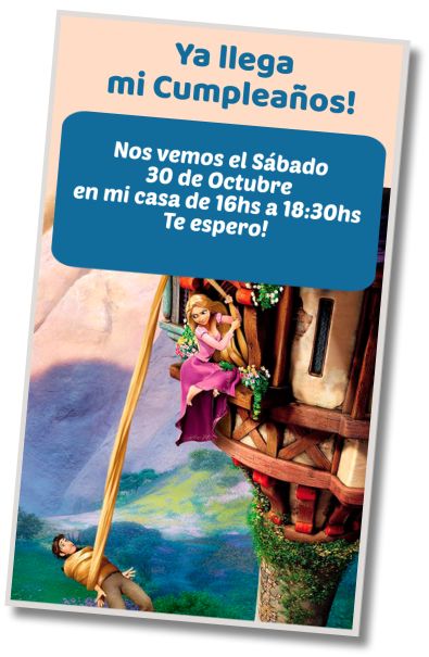 Invitación de cumpleaños personalizada gratis Cumpleaños Enredados
