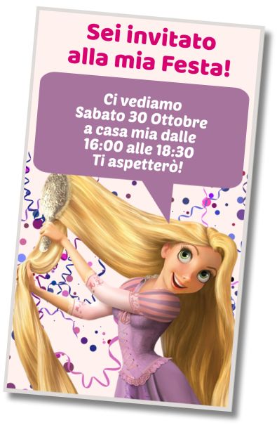 Invito di compleanno personalizzato gratis Compleanno Spa Rapunzel