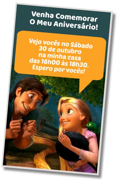 Convite de aniversário personalizado grátis Festa do Pijama de Rapunzel