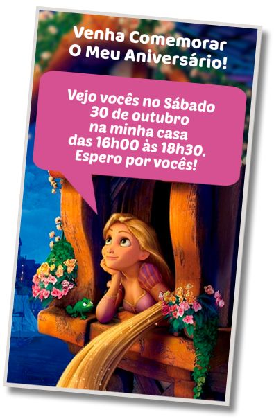 Convite de aniversário personalizado grátis Festa de Videogame Rapunzel