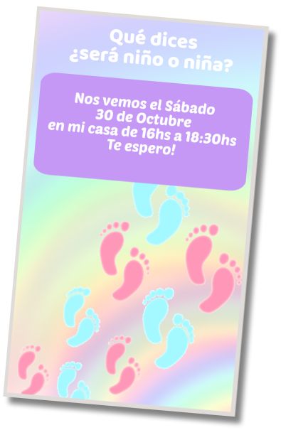 Invitación de cumpleaños personalizada gratis Fiesta Revelación Sexo del Bebé